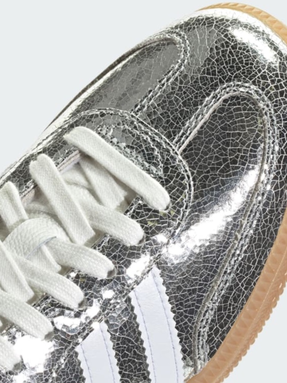 adidas Samba OG Sneakers Silver with White Stripes Size 5 NWTS - Picture 6 of 11